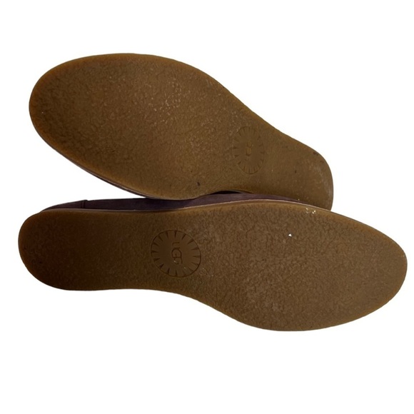 UGG Vista Driving Moccasins Flats Size 8 In Burgundy Plum — Gently Worn - Picture 4 of 6